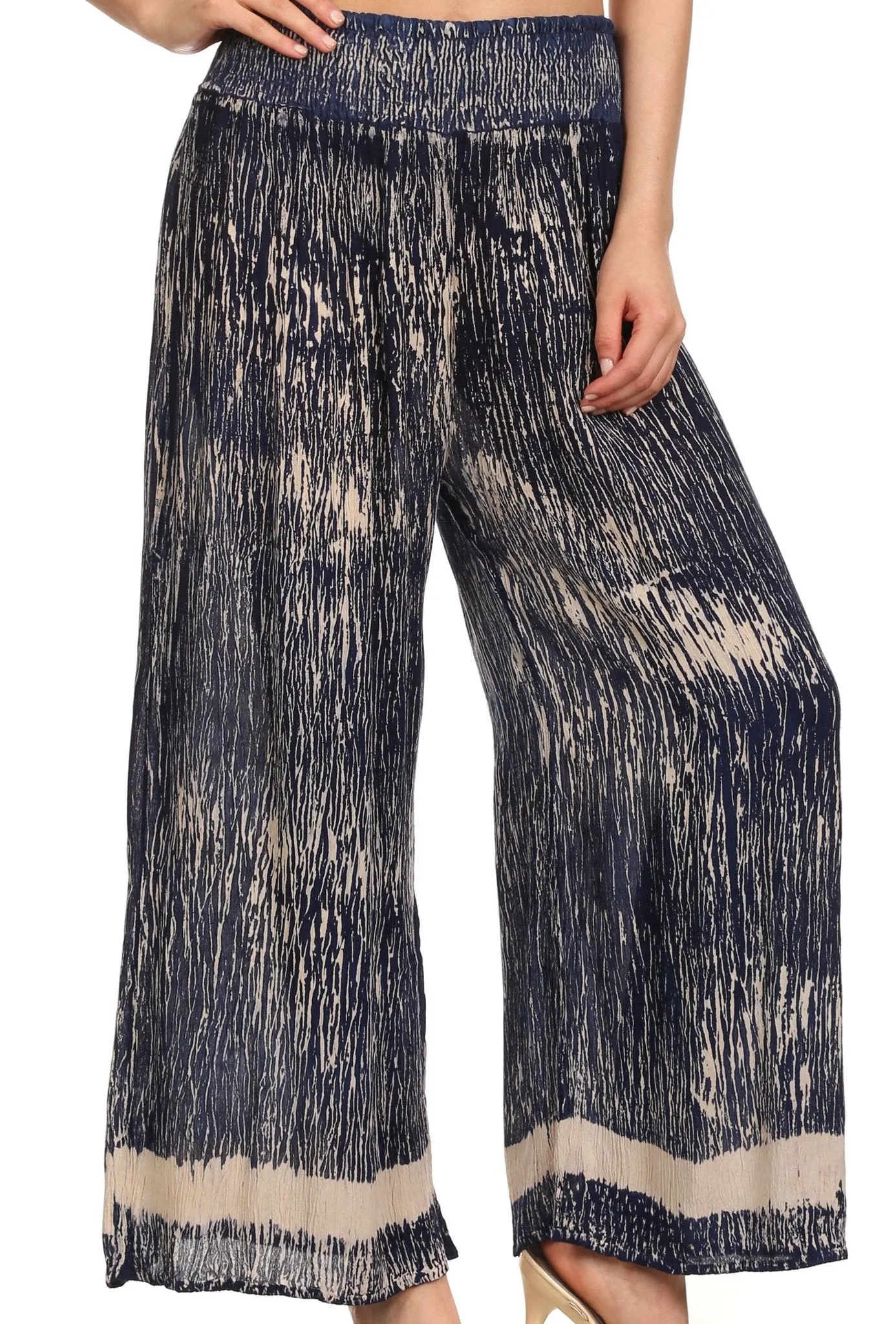 Sakkas Shyla Elastic Waistband Palazzo Pants