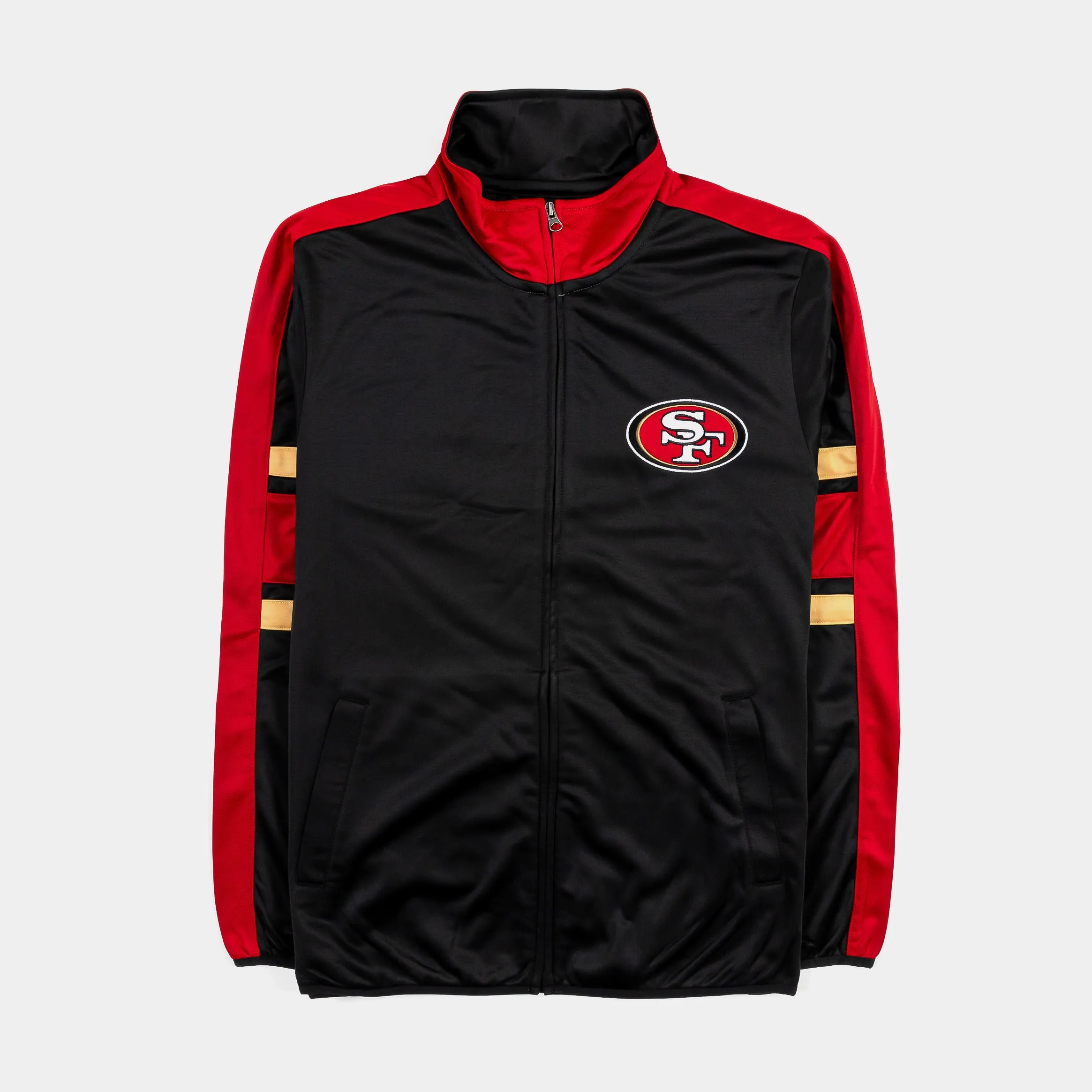 San Francisco 49ers Quick Snap Track Mens Jacket (Black/Red)