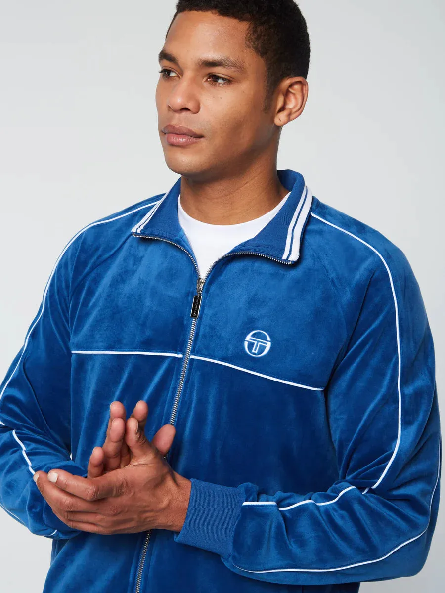 Sergio Tacchini Lioni Velour Track Limoges Royal Blue Set - Jacket and Pants