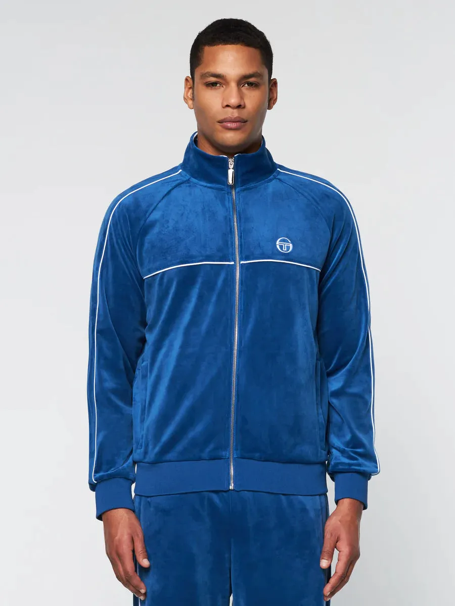 Sergio Tacchini Lioni Velour Track Limoges Royal Blue Set - Jacket and Pants