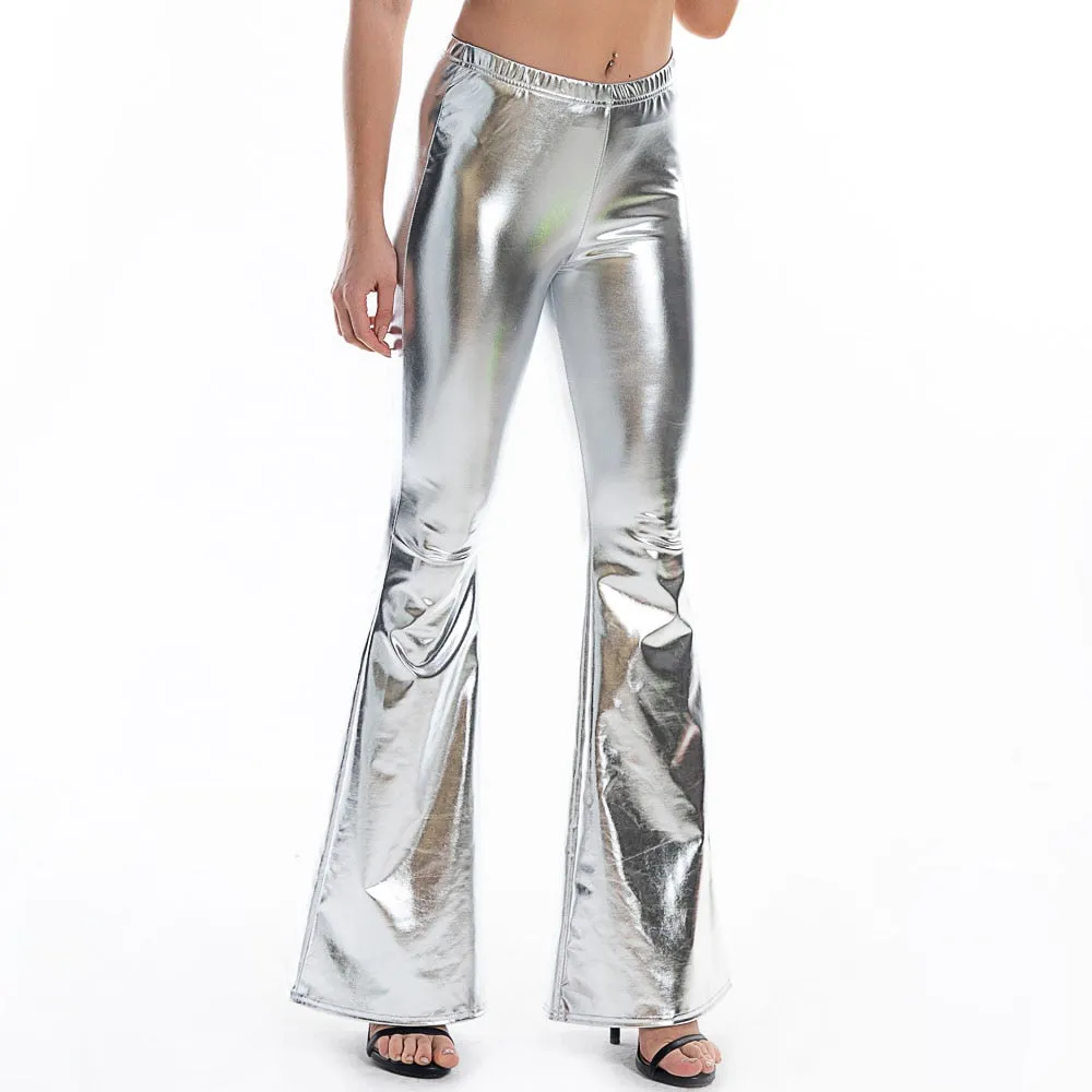 Shiny Holographic Metallic Pants