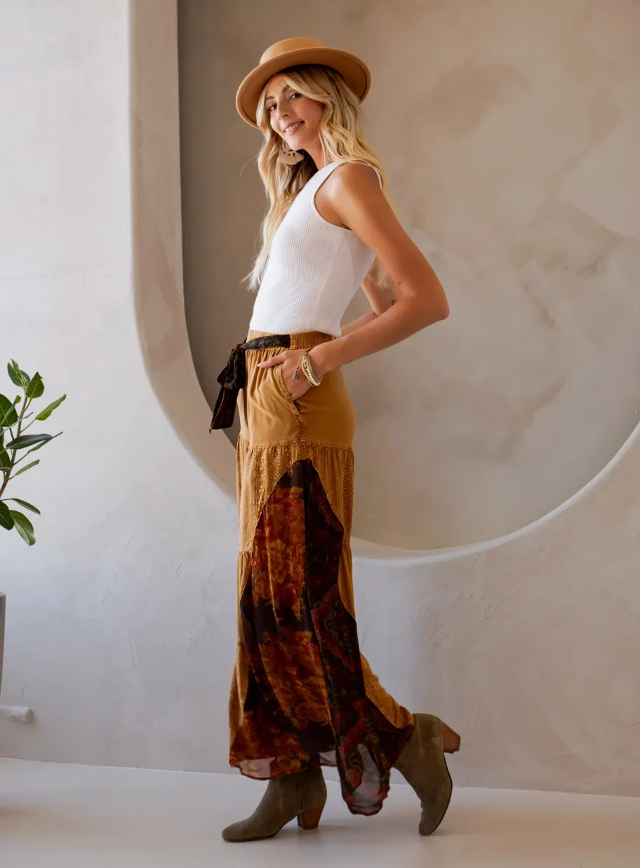 Side Paneled Patchwork Pants