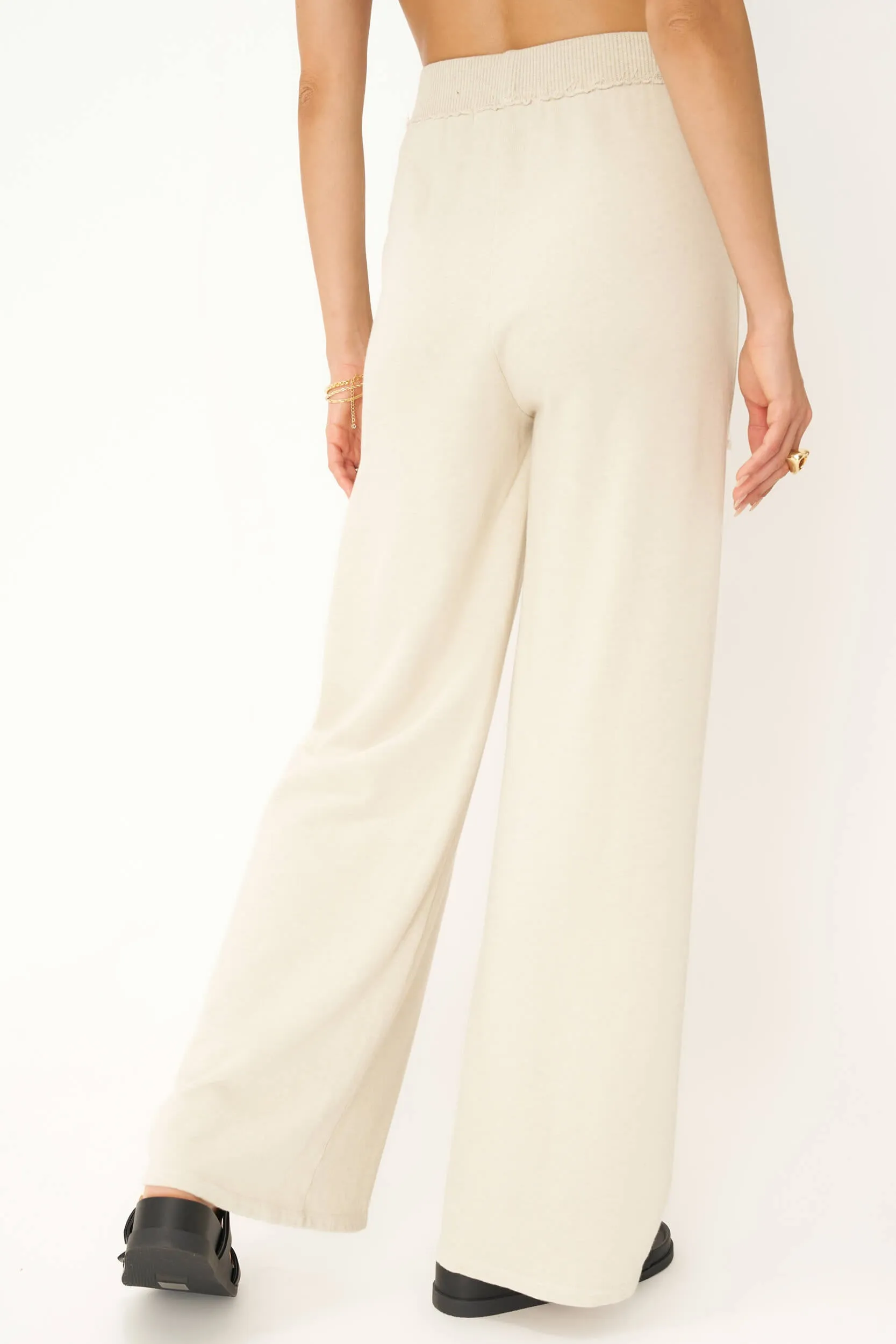 Siesta Wide Leg Pant - Oat Milk