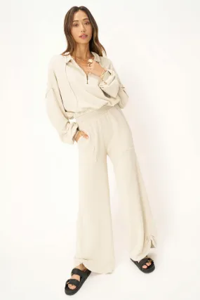 Siesta Wide Leg Pant - Oat Milk