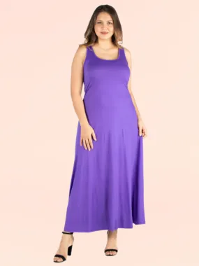 Simple A Line Plus Size  Tank Maxi Dress