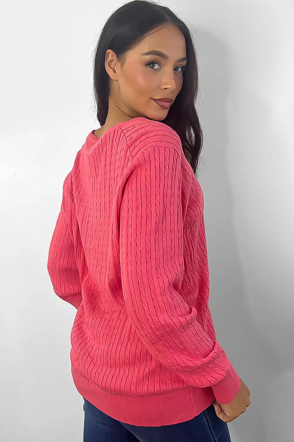 Small Twist Knit Pattern Pullover