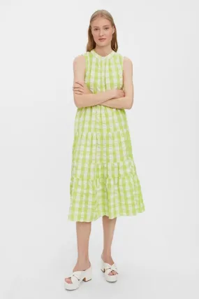 Sody Calf Highneck Dress - Shadow Lime