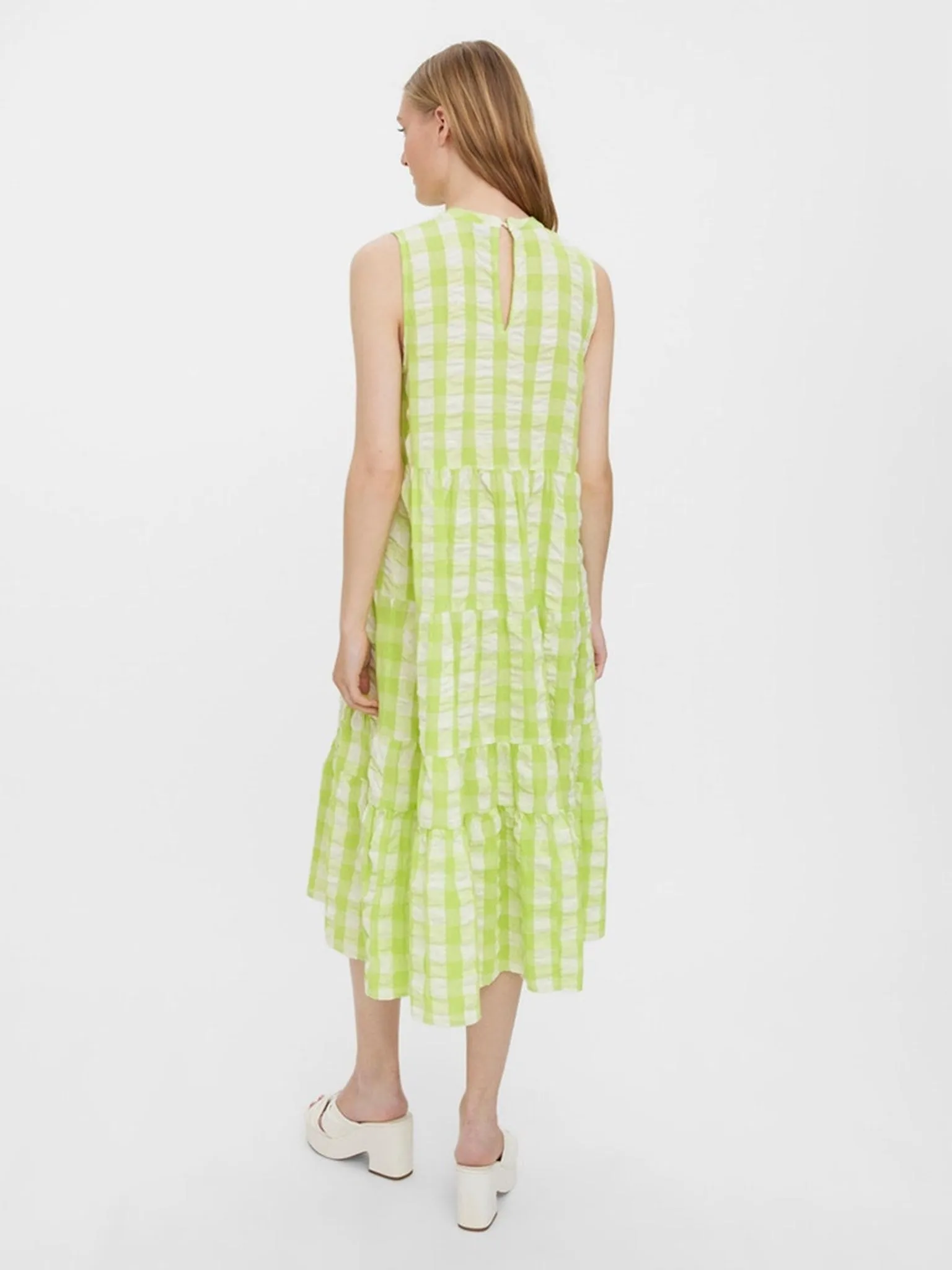 Sody Calf Highneck Dress - Shadow Lime