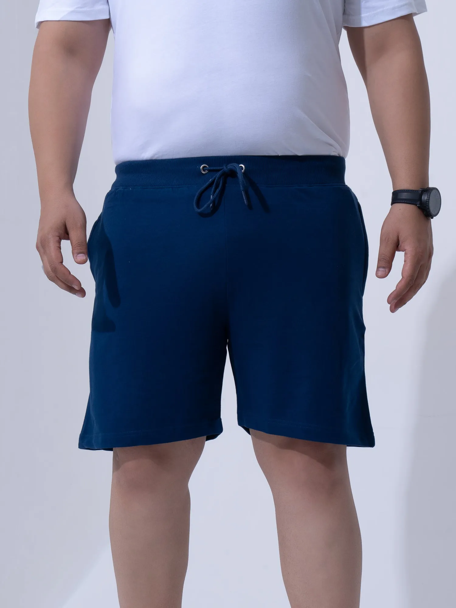 Solid Cotton Plus Size Shorts