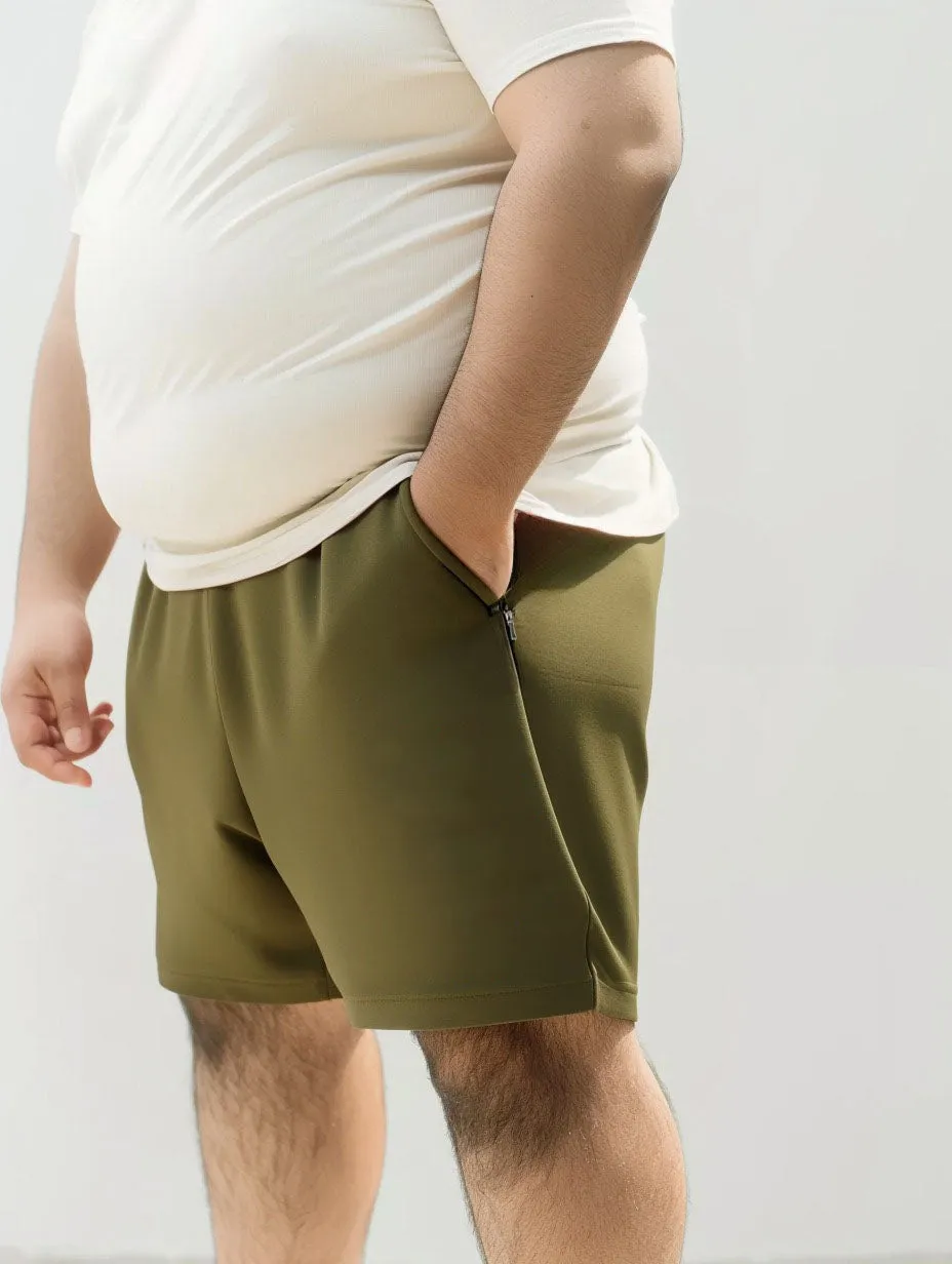 Solid Cotton Plus Size Shorts