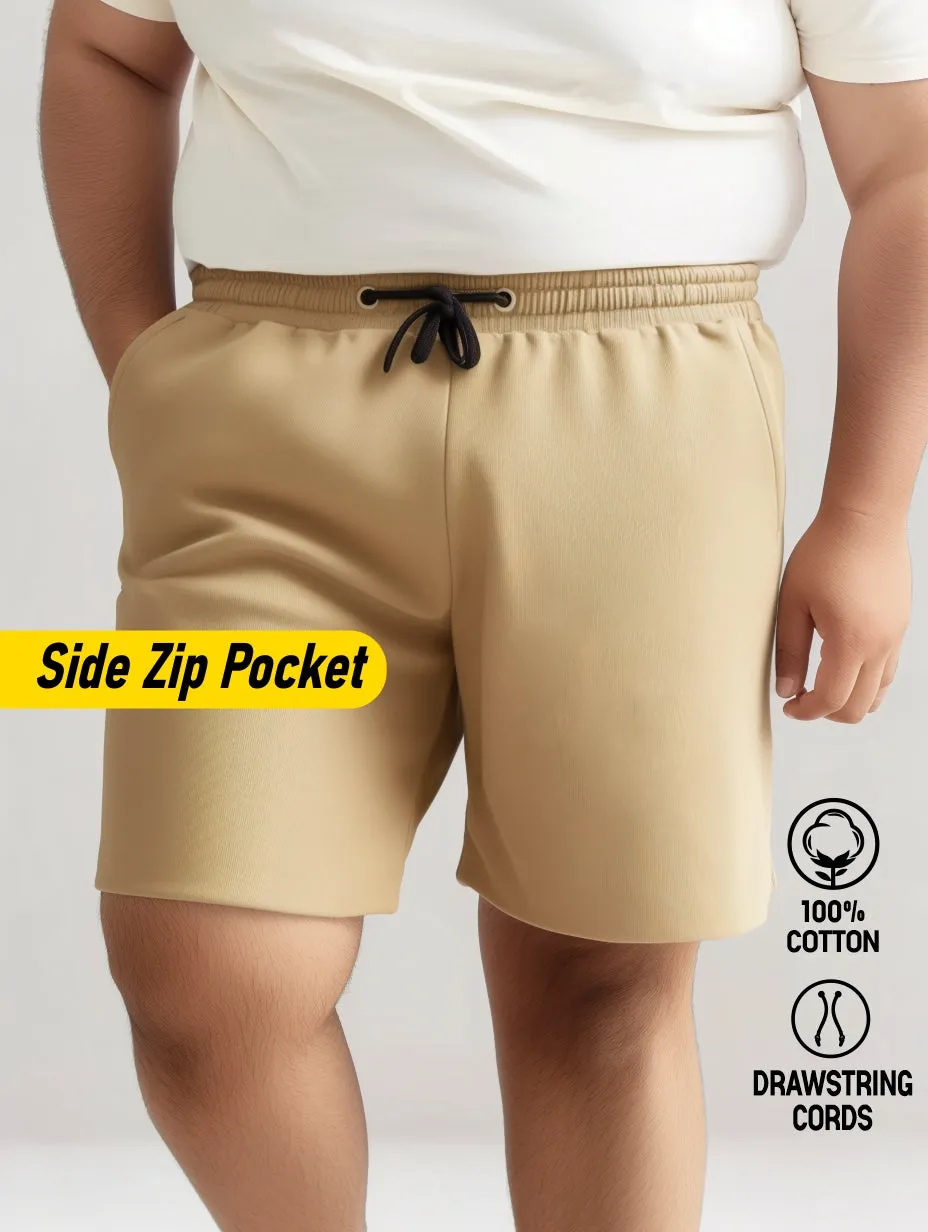 Solid Cotton Plus Size Shorts