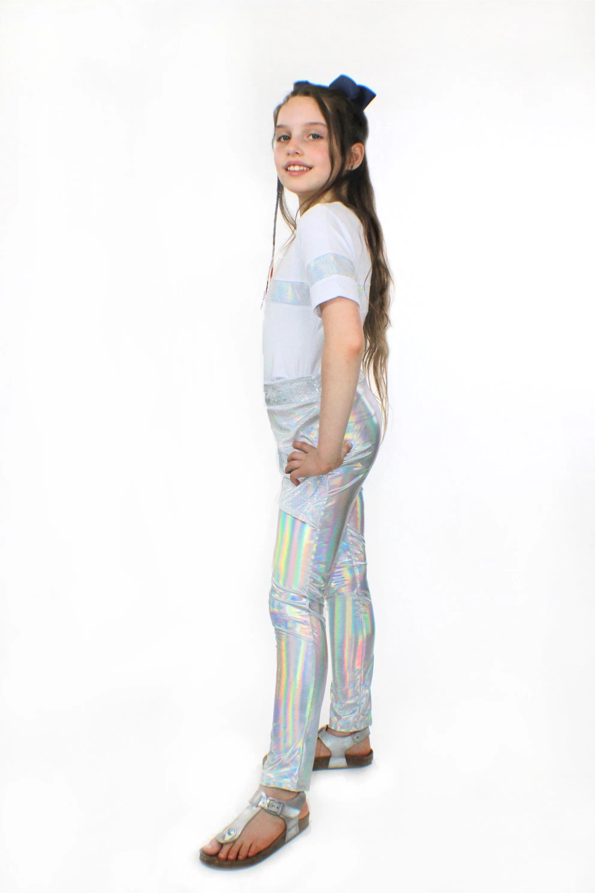 Stella, bamboo jersey and holographic sequin Top