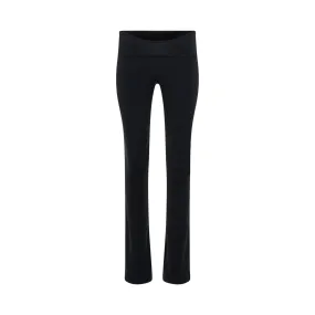 Stripe-trim Flare Leggings in Black/Off White