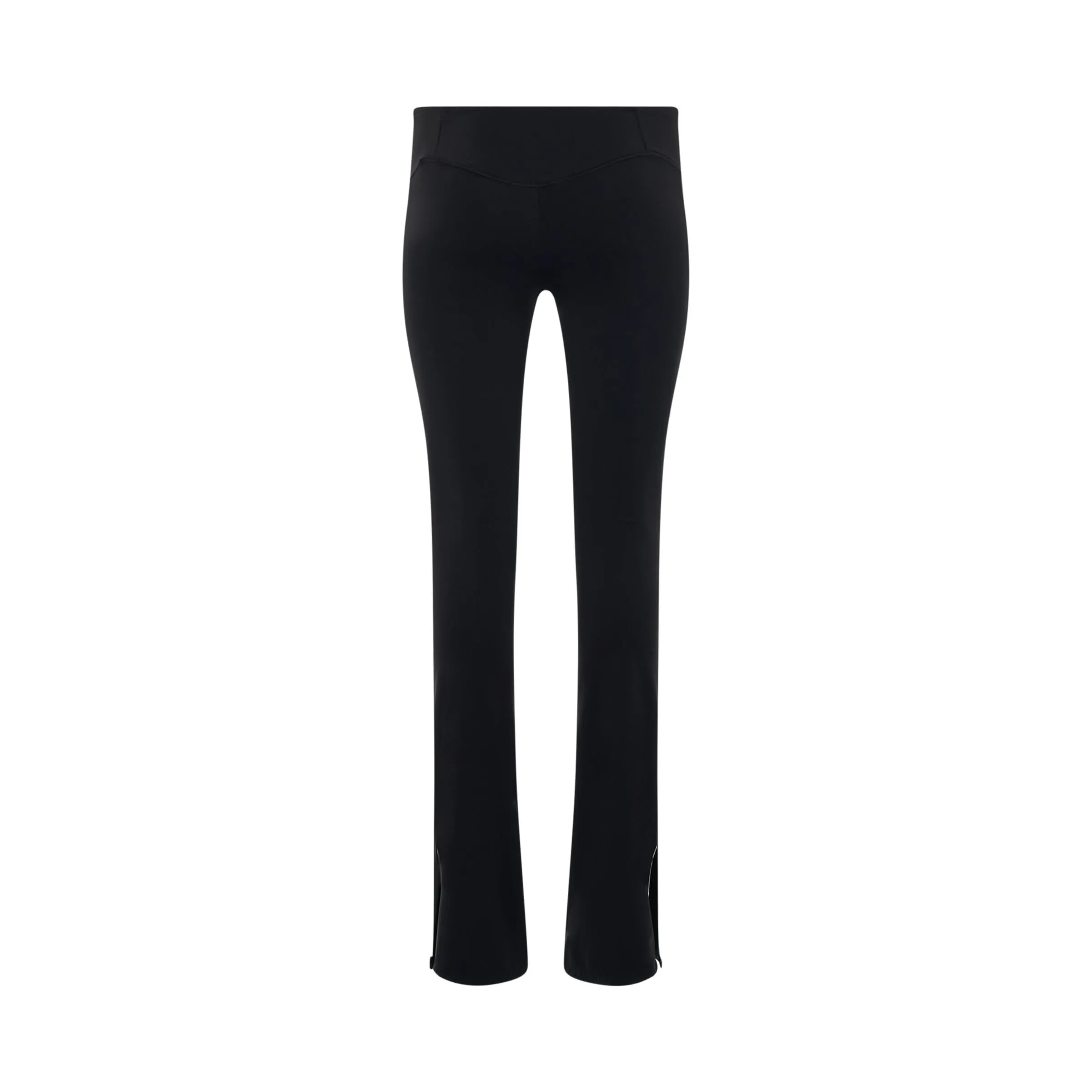 Stripe-trim Flare Leggings in Black/Off White