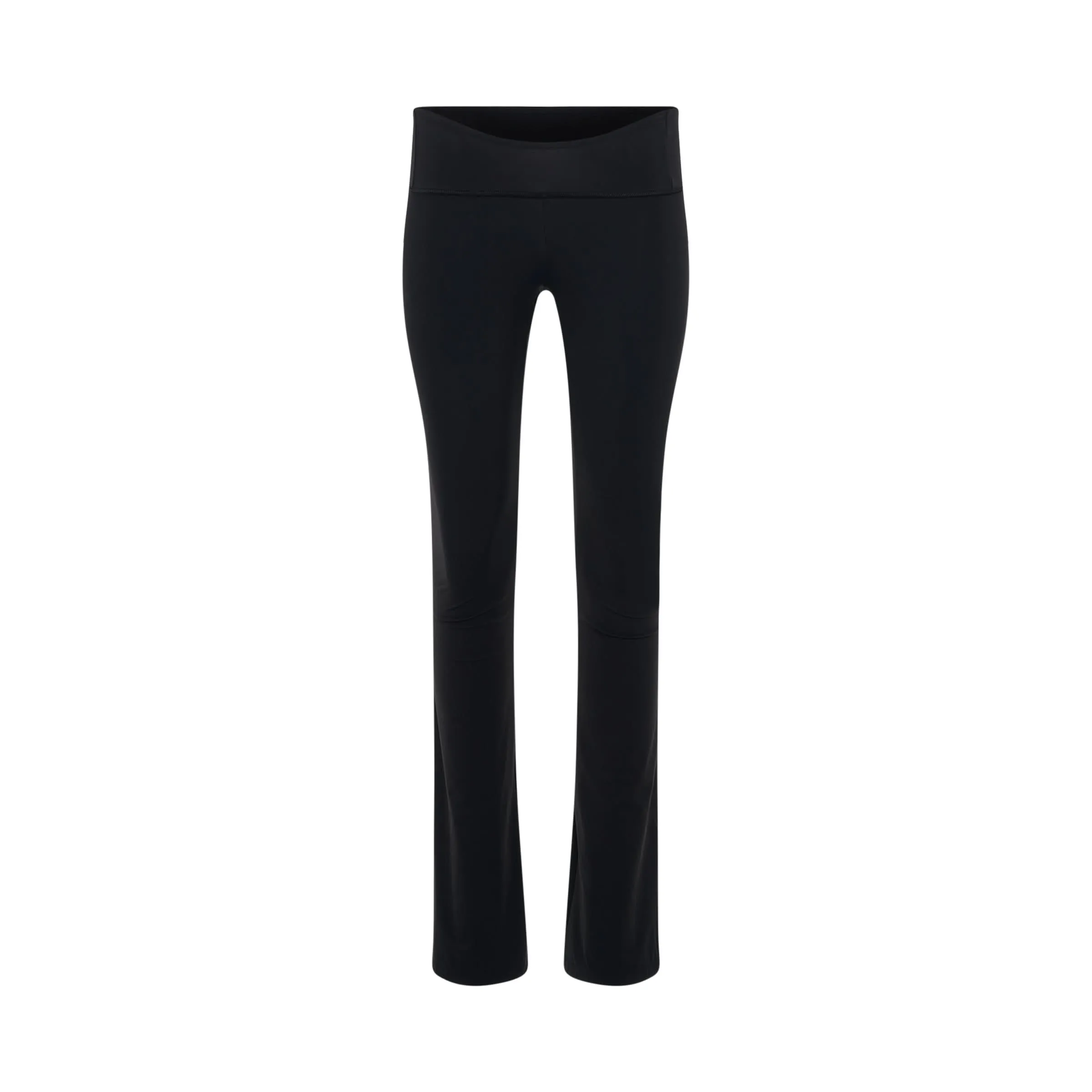 Stripe-trim Flare Leggings in Black/Off White