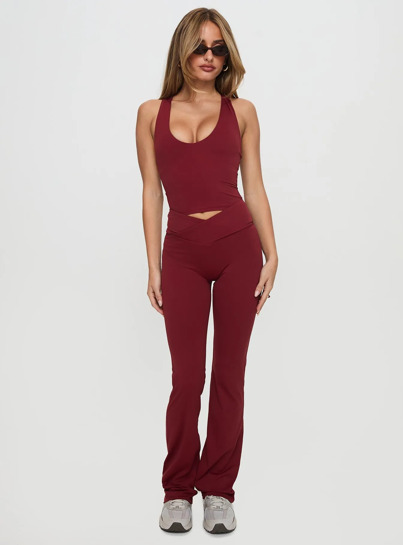 Sunday Session Active Flare Leg Pant Red