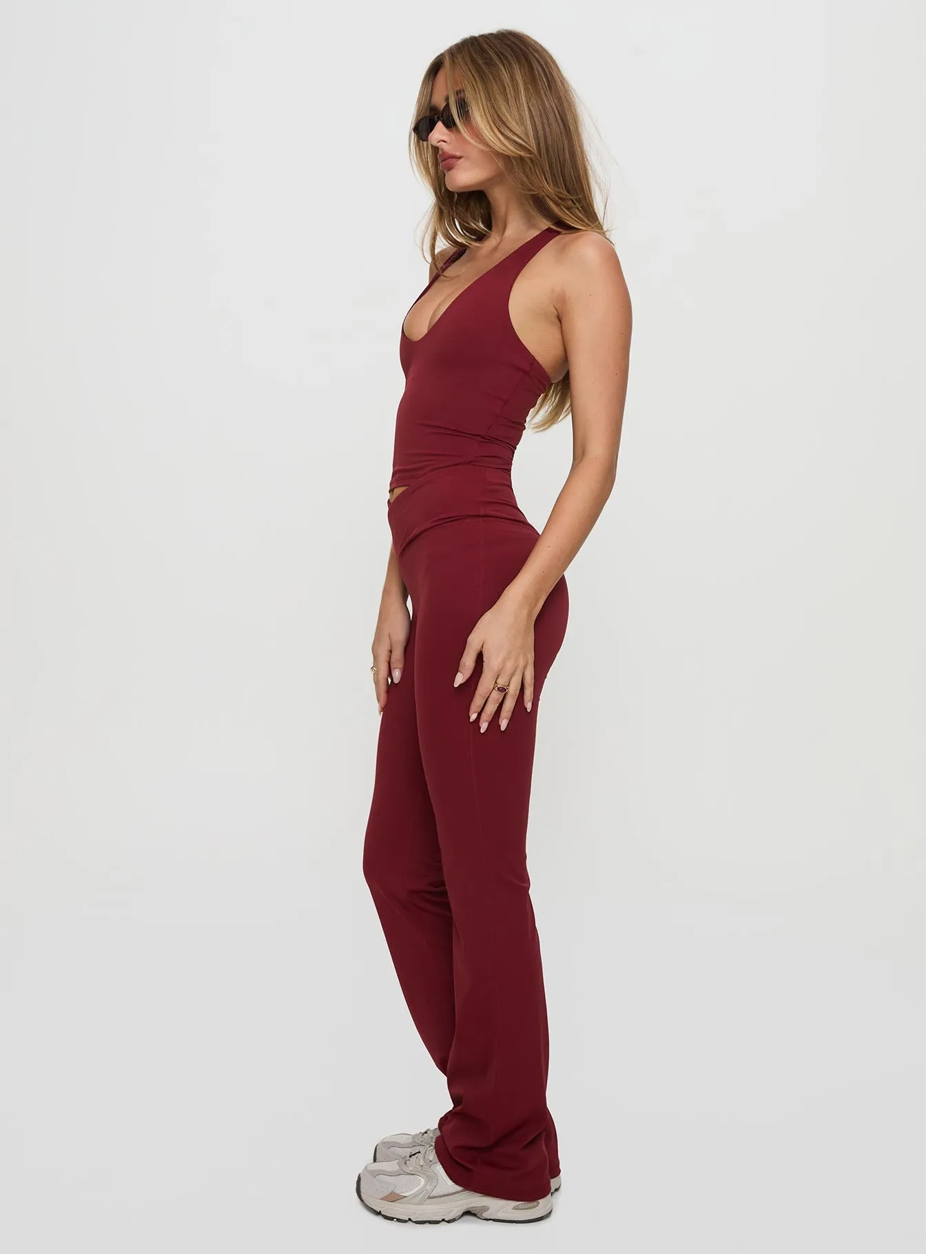 Sunday Session Active Flare Leg Pant Red