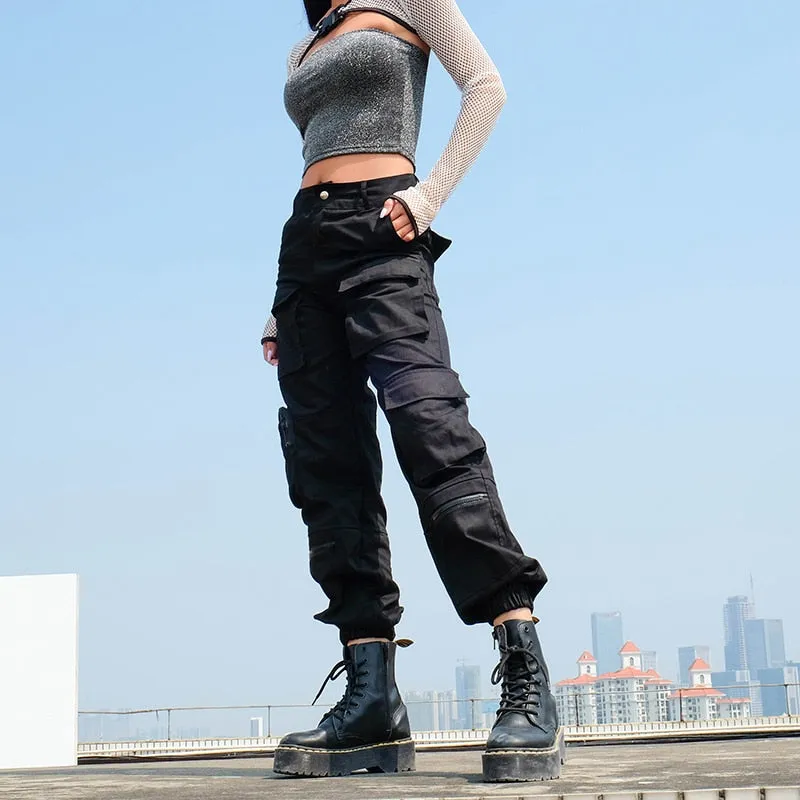 'Take Control' Black cargo pants