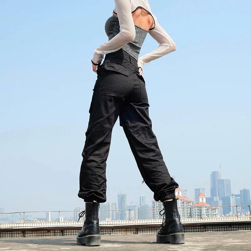 'Take Control' Black cargo pants