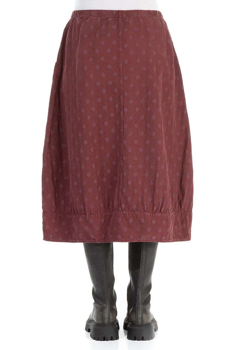 Taper Dotty Merlot Silk Skirt