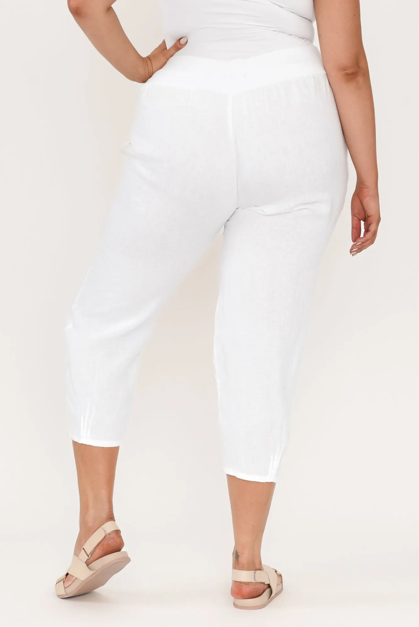 Tatum White Linen Pants