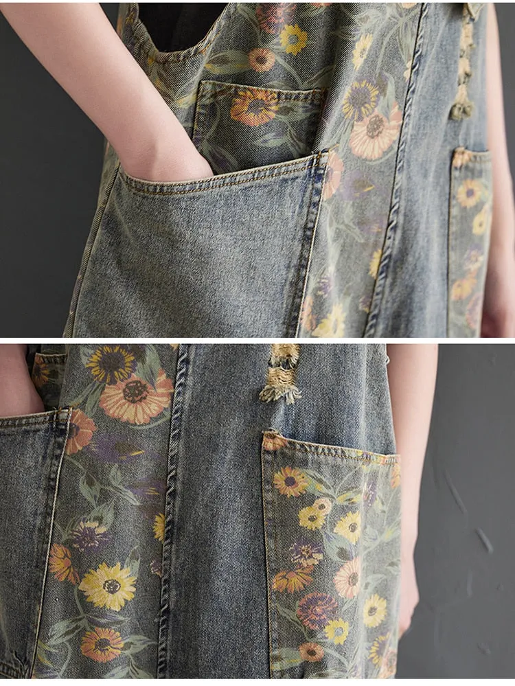 TEEK - Baggy Floral Overalls