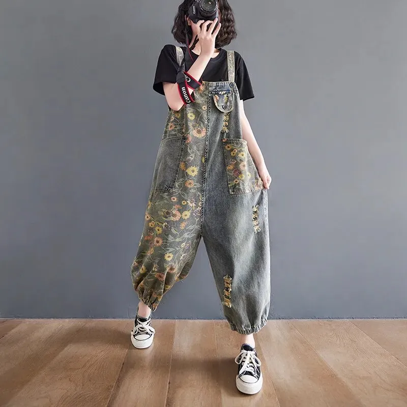 TEEK - Baggy Floral Overalls