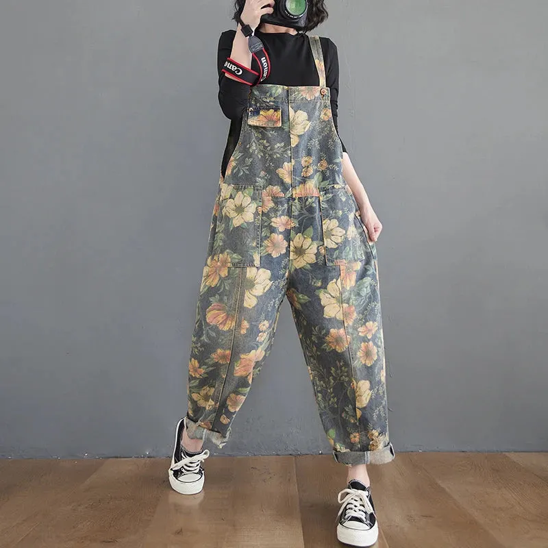 TEEK - Baggy Floral Overalls