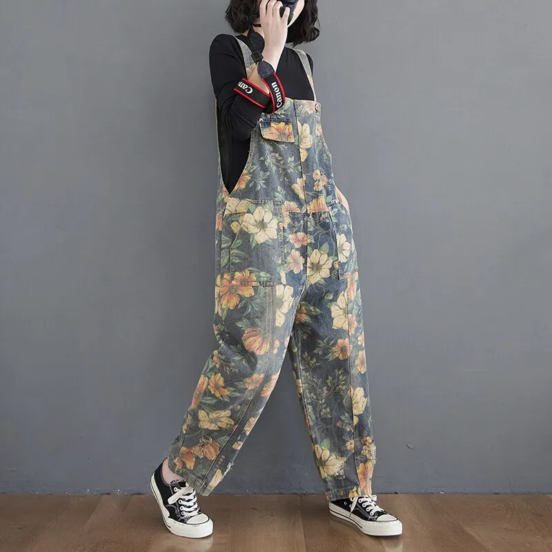 TEEK - Baggy Floral Overalls