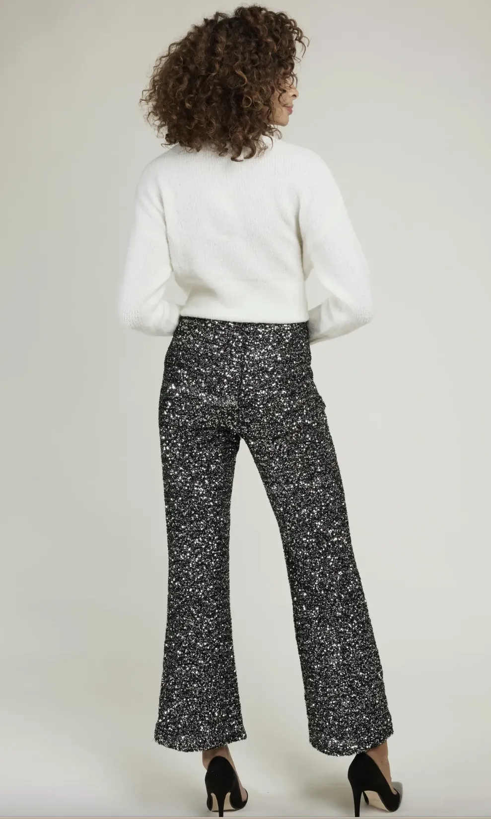 The Jinxie Sequin Pant - Charcoal