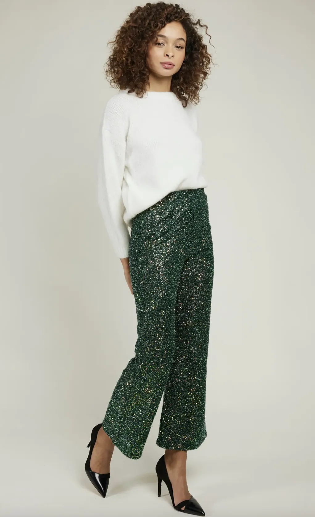 The Jinxie Sequin Pant - Pine