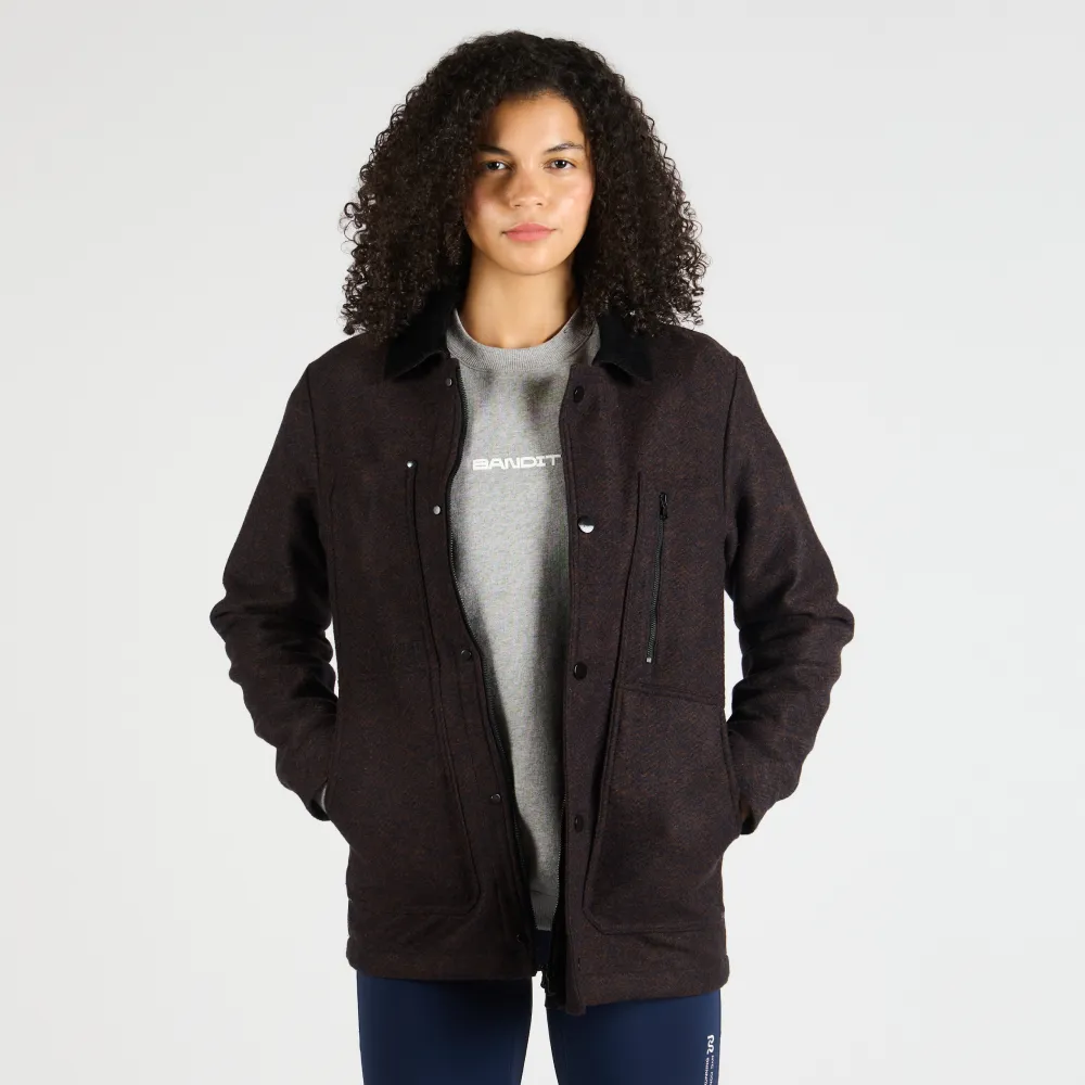 The Off Track Herringbone Wool Jacket, Unisex - Deep Amber Brown