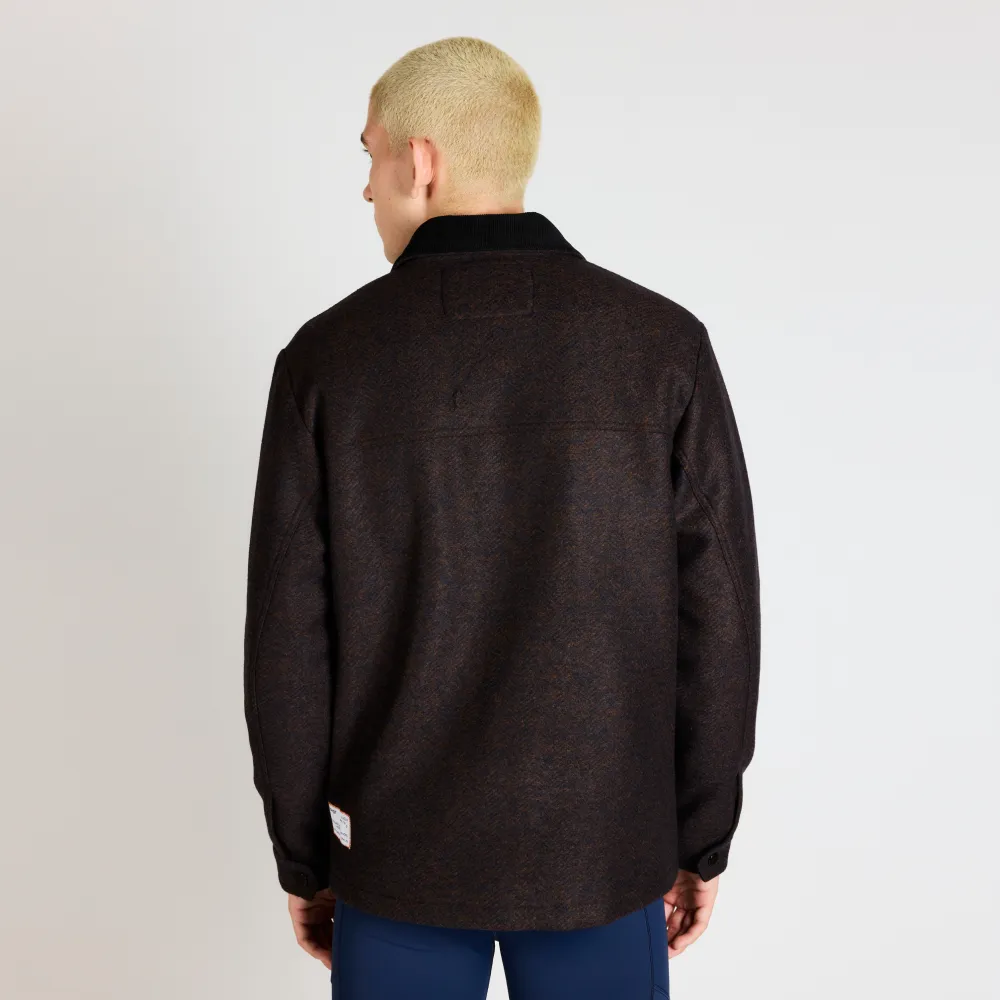 The Off Track Herringbone Wool Jacket, Unisex - Deep Amber Brown