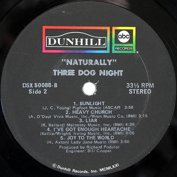 Three Dog Night - Naturally (LP, Album) (VG )