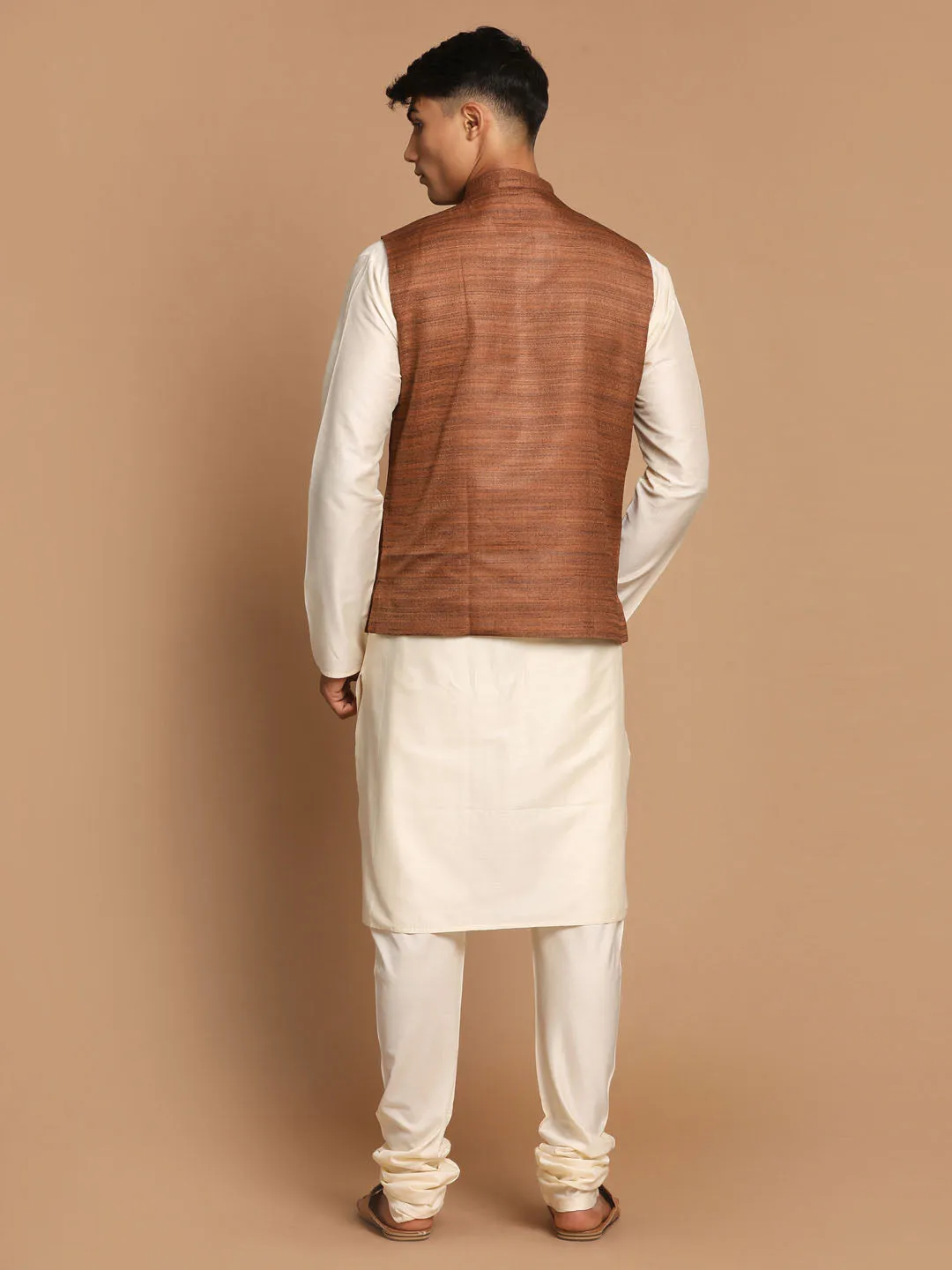 VASTRAMAY Coffee Brown Nehru Jacket Set