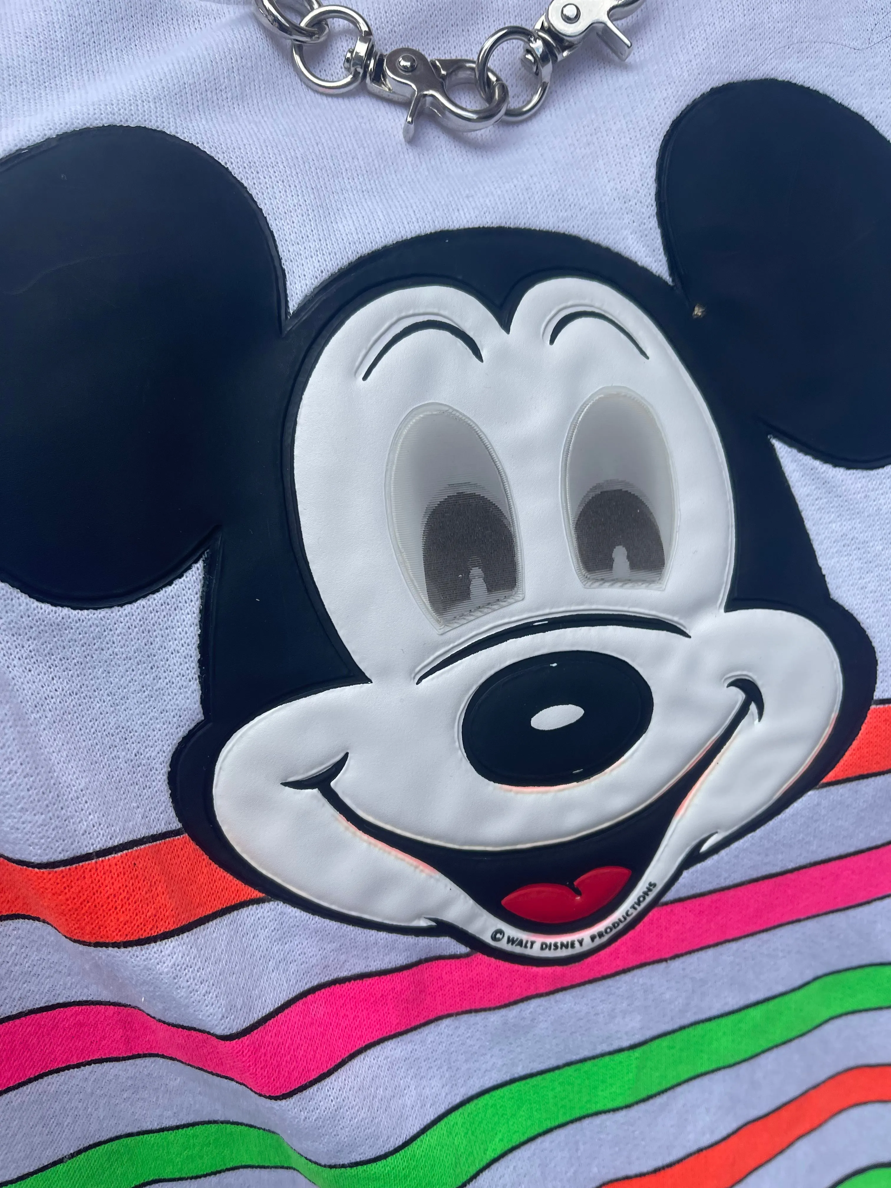 Vintage 90s Mickey Mouse Hologram Eyes Sweatshirt