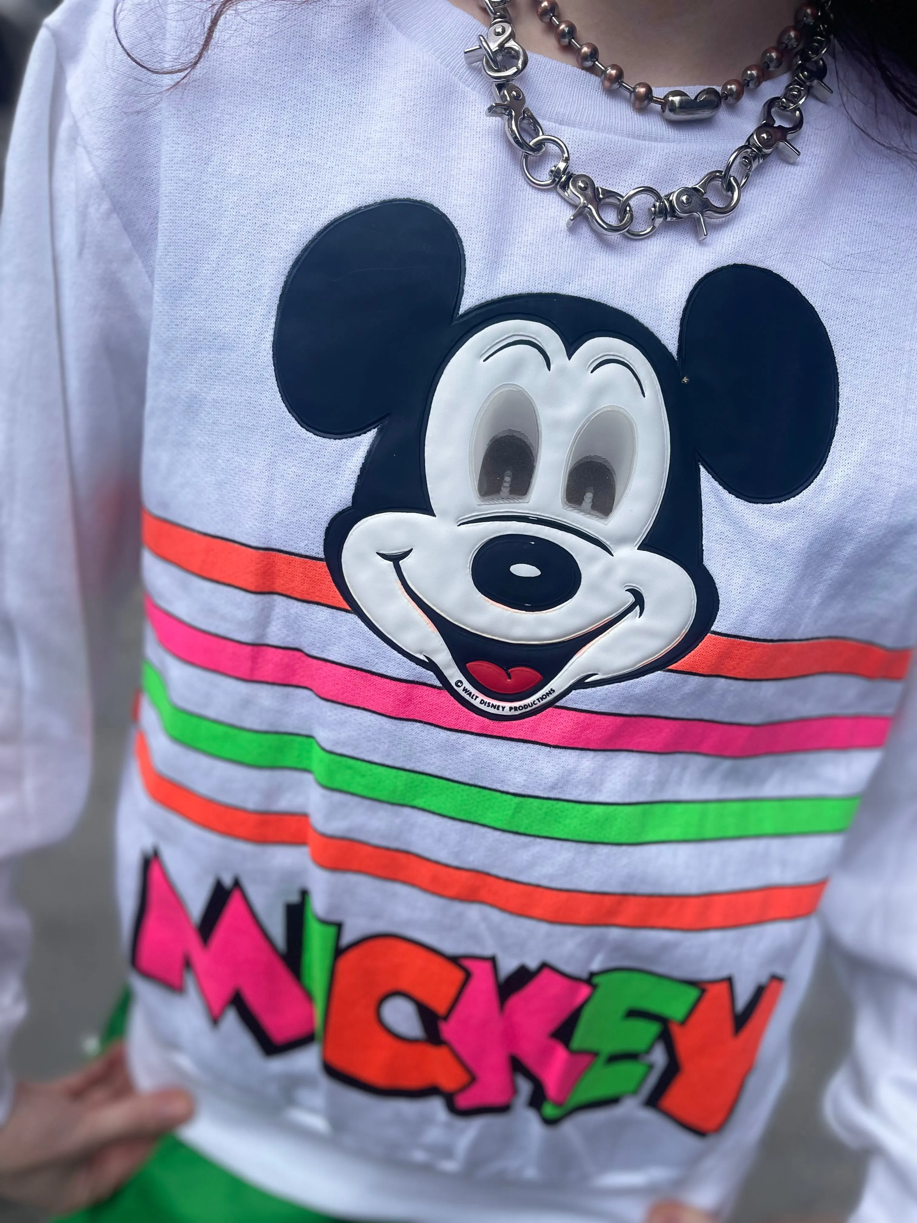 Vintage 90s Mickey Mouse Hologram Eyes Sweatshirt