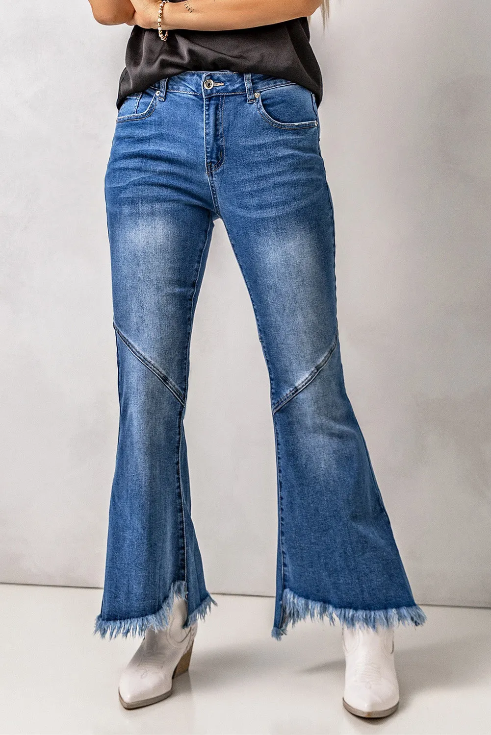 Vintage Frayed Tassel Bell Bottom Pants