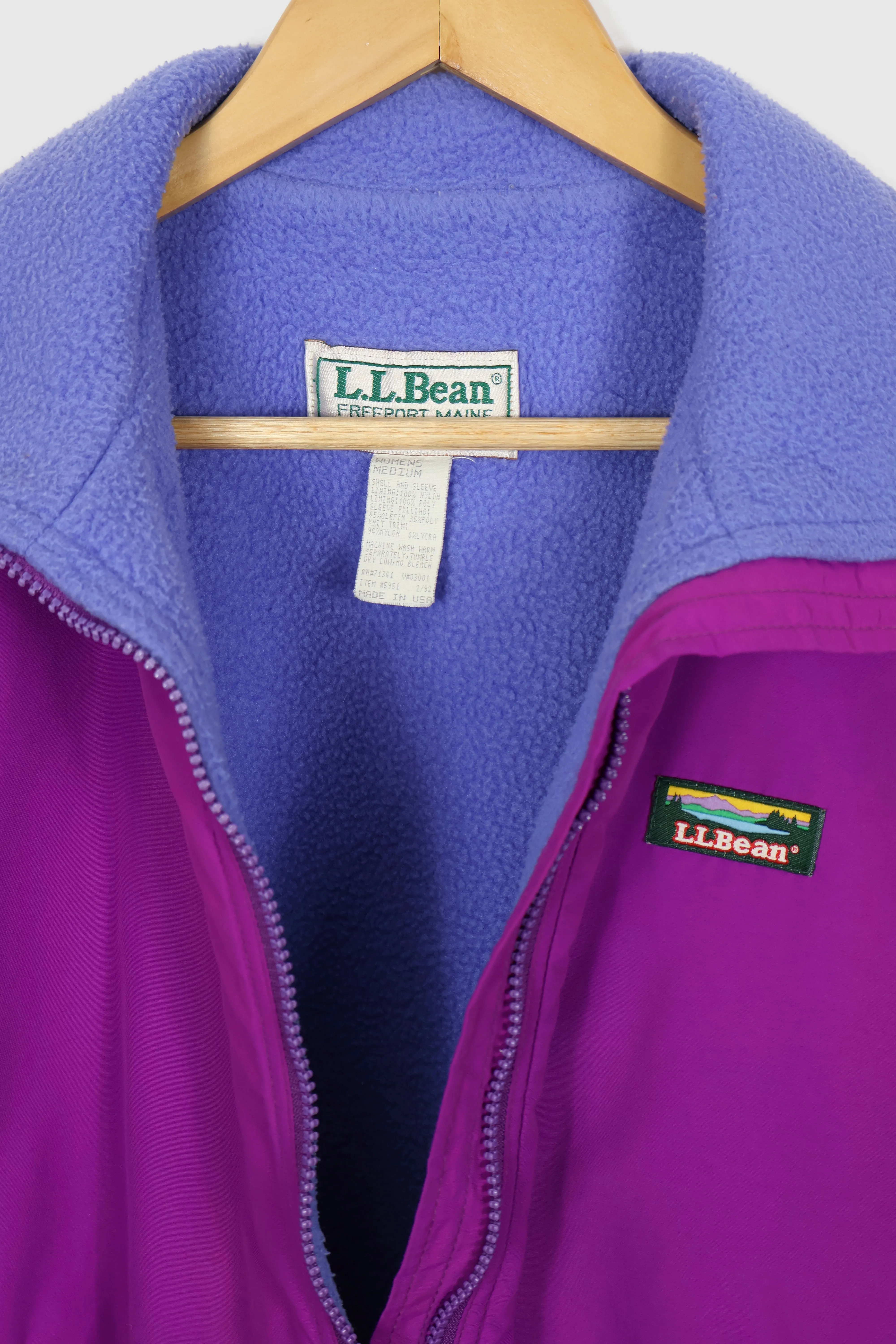 Vintage L.L. Bean Fleece Lined Full Zip Warm-Up Jacket