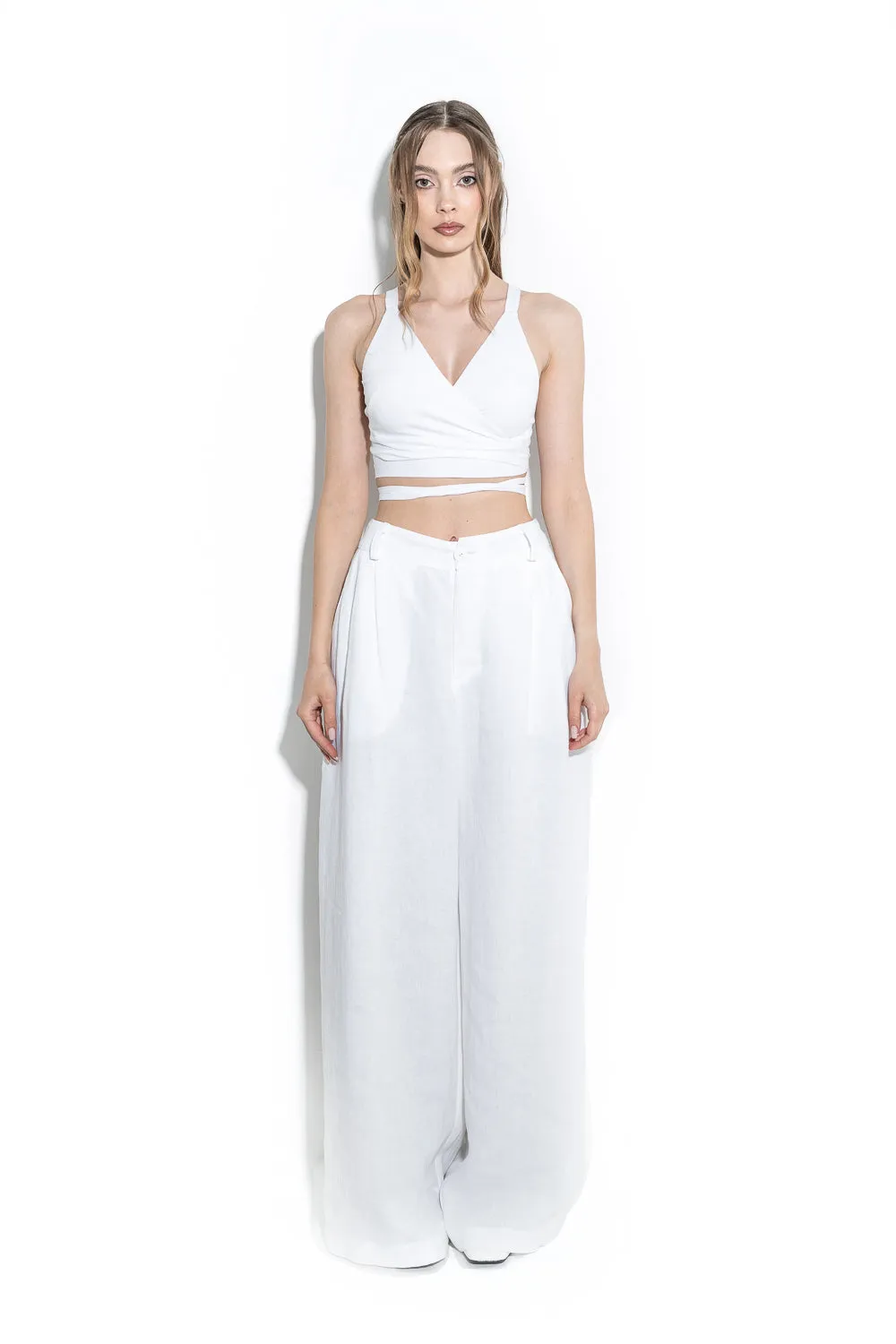 Volume linen pants