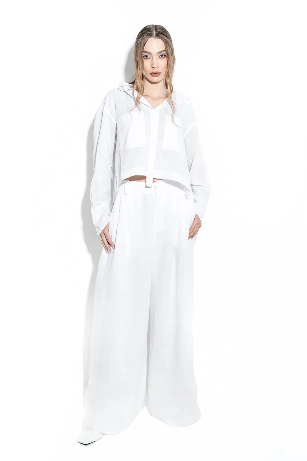 Volume linen pants