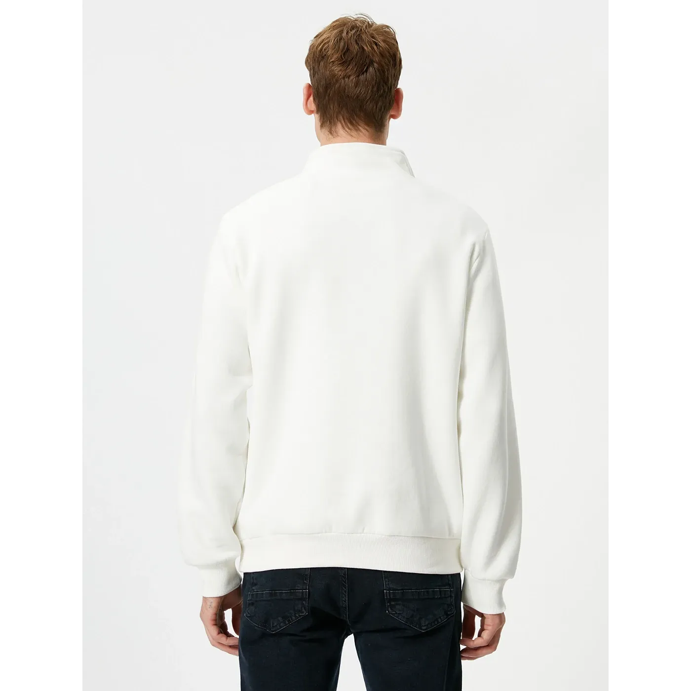 White Half Zip Sweatshirt