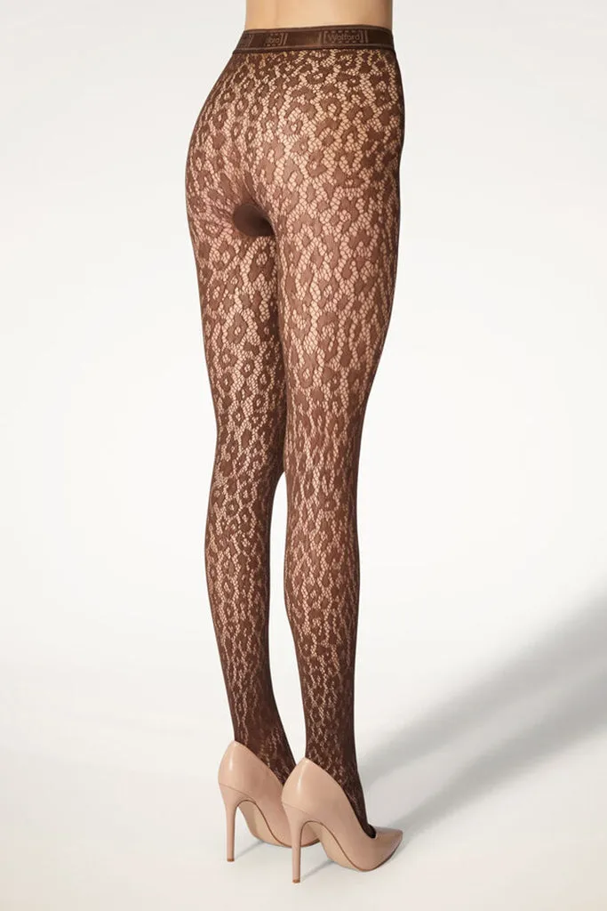 Wolford - Leo Lace Tights - Umber