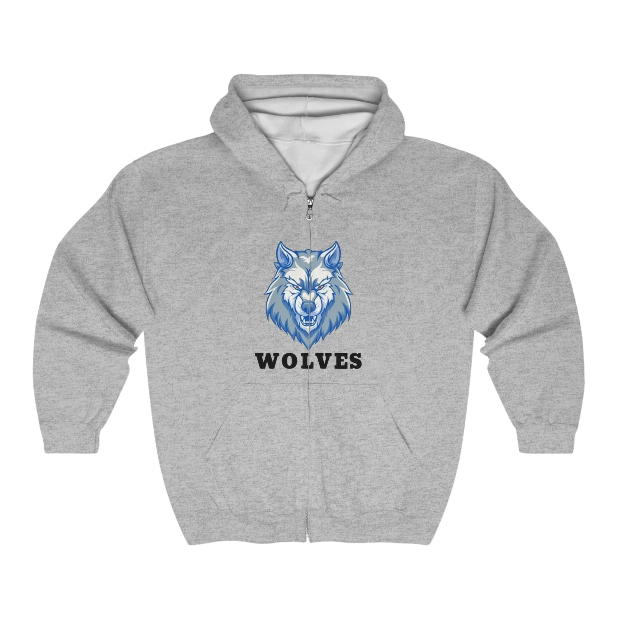 Wolves Unisex Full Zip Hoodie Bold Graphic