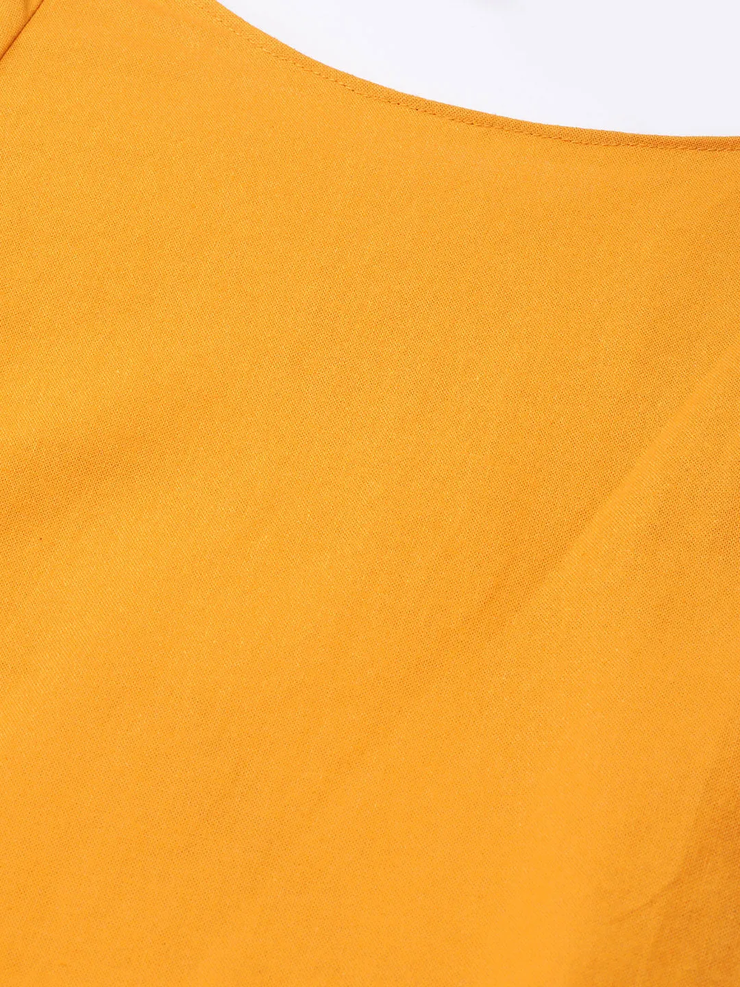 Women Mustard Frill Shift Dress