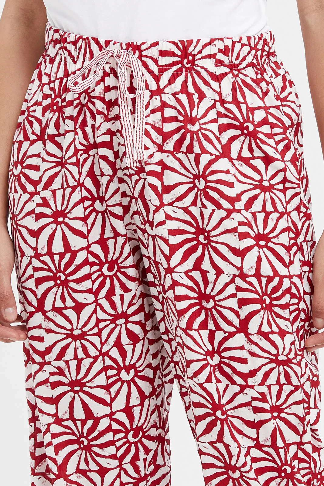 Women Red Printed Pajama Bottom