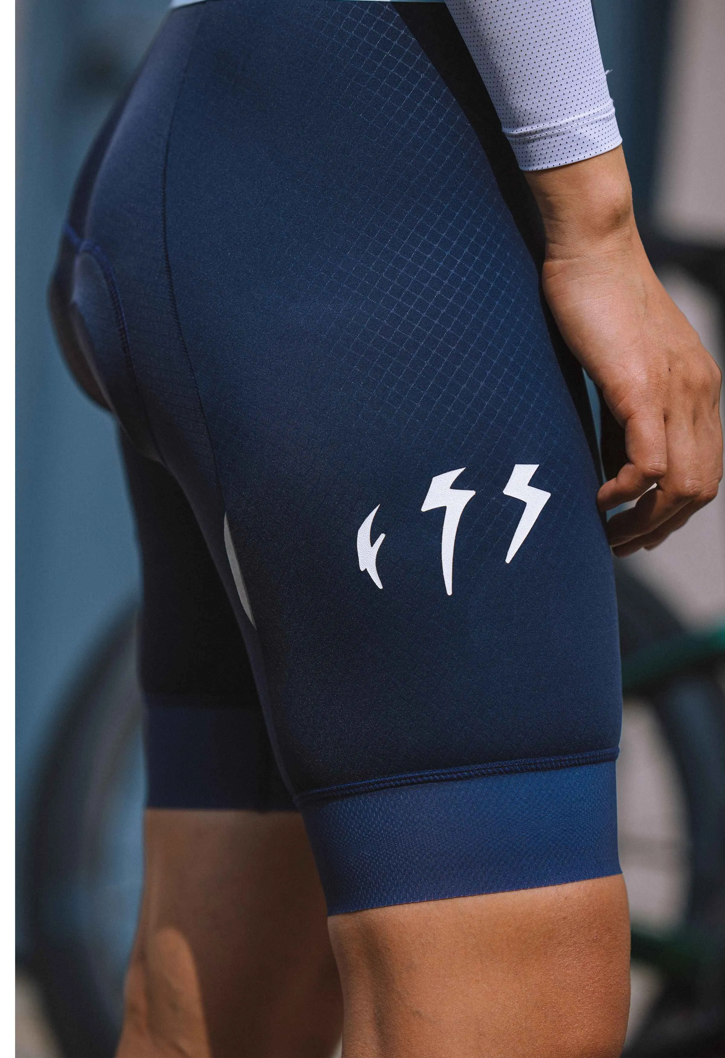 Women's Cycling Bib Shorts Ribon Dark Blue