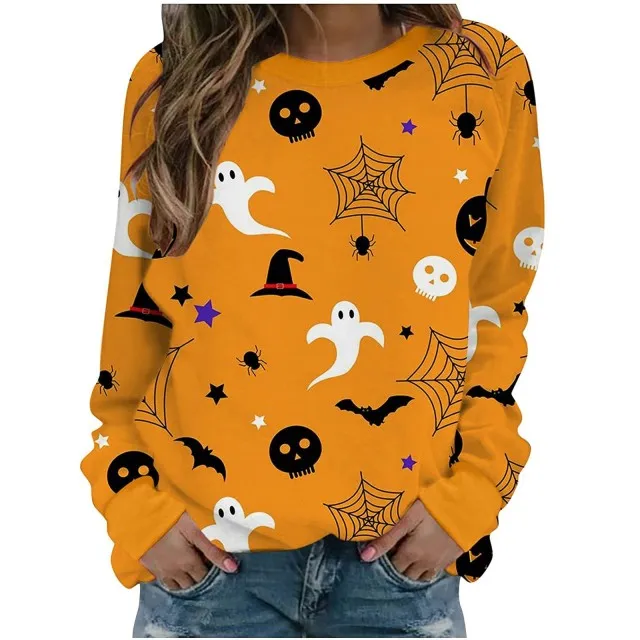 Women's Halloween Long Sleeve Oversized Sweatshirt