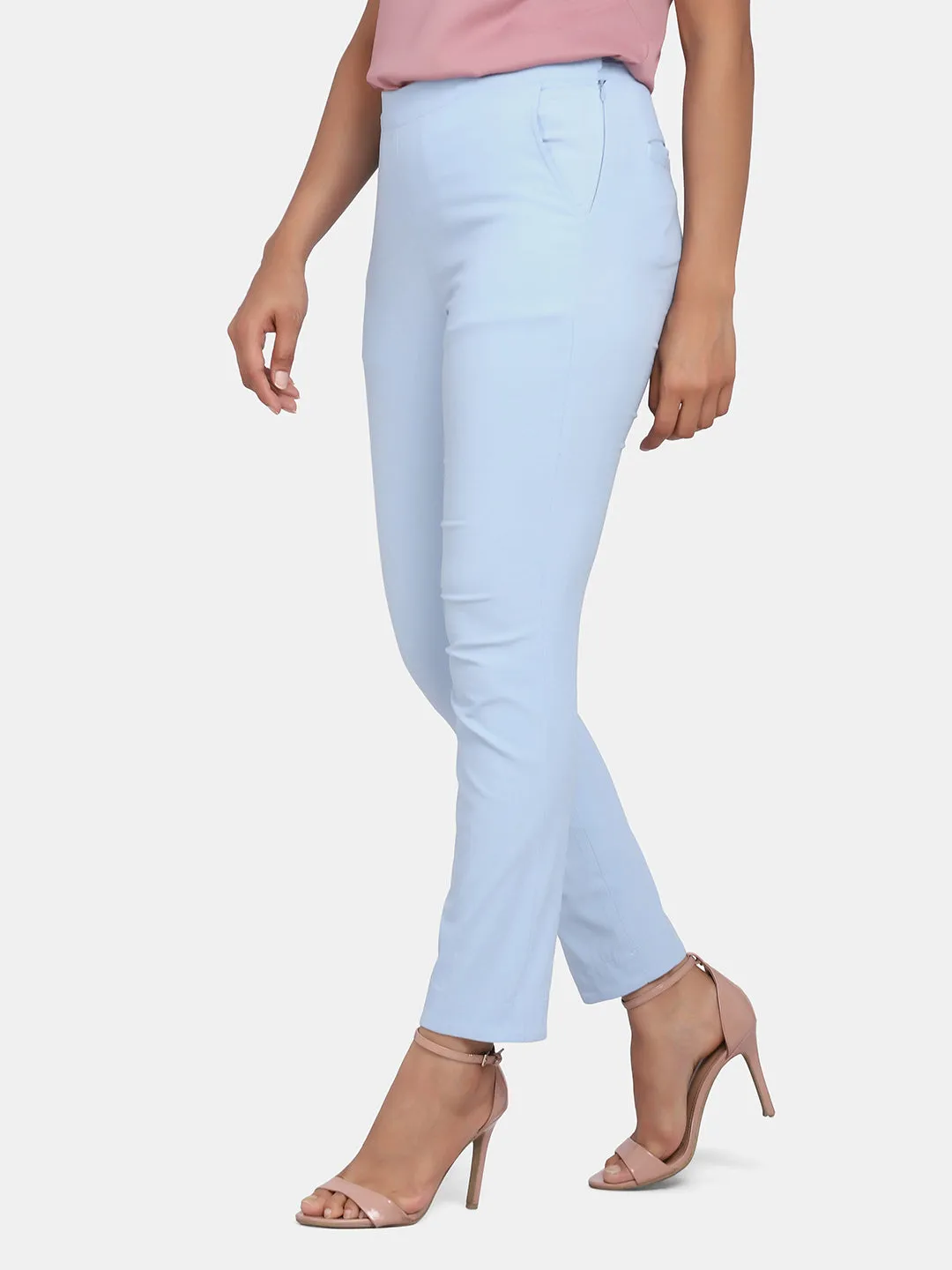 Women’s Slim Fit Trousers - Sky Blue