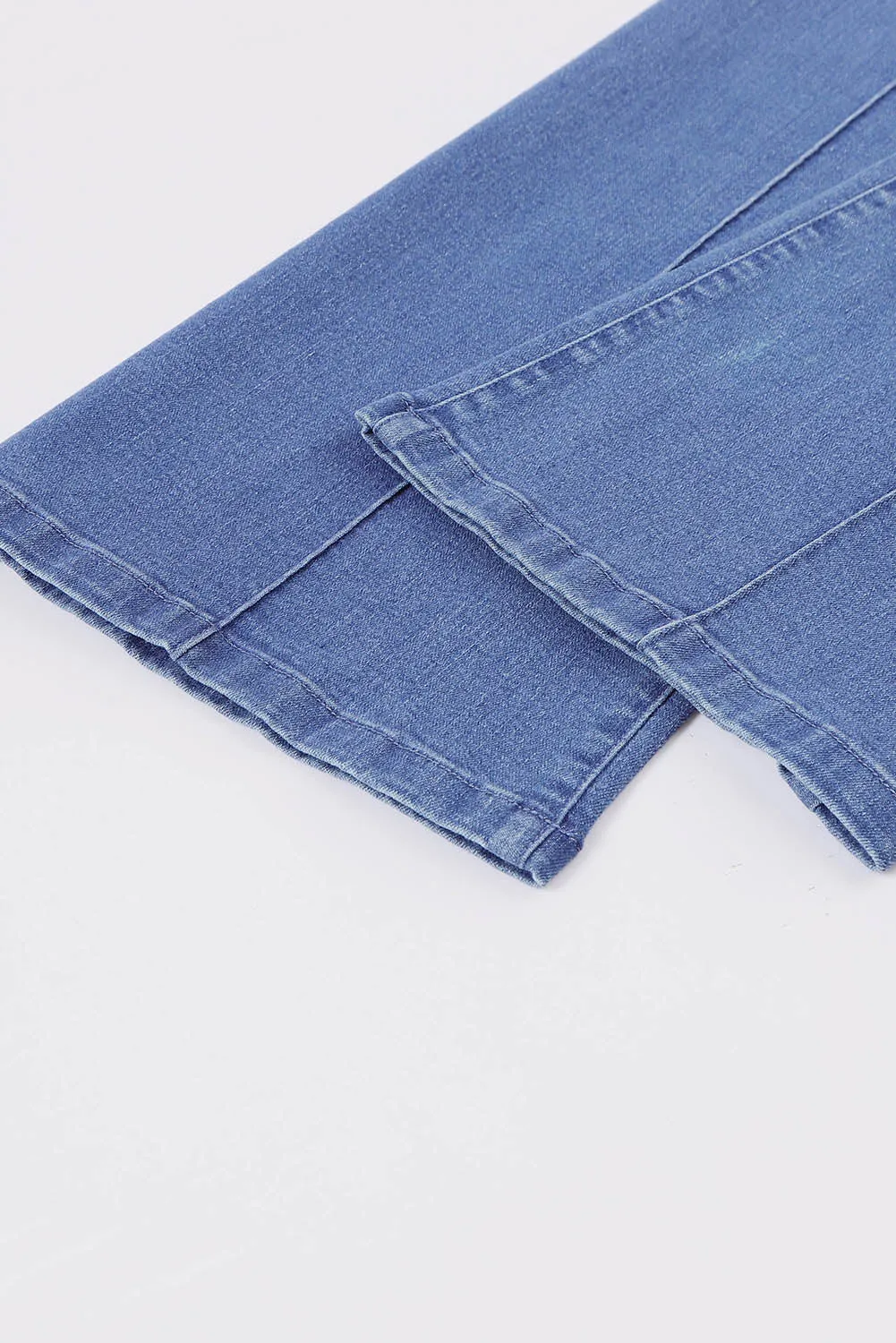 Womens Wide Leg Jeans Casual Baggy High Waisted Stretch Denim Pants